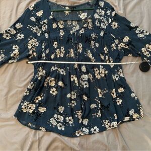 Floral Blue Women's Top